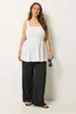Yours Curve White Broderie Anglaise Vest Top - 14 Image 3