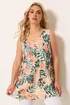 Yours Curve Cream Tropical Pleat Cami Vest Top - 20 Image 1