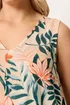Yours Curve Cream Tropical Pleat Cami Vest Top - 20 Image 4