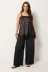 Yours Curve Brown Leopard Print Lace Trim Vest Top - 22-24 Image 2