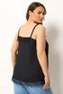 Yours Curve Black Lace Detail Vest Top - 20 Image 3