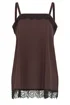 Yours Curve Chocolate Brown Lace Vest Top - 14 Image 5