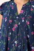 Yours Curve Navy Blue Floral Sleeveless Pintuck Top - 20 Image 4