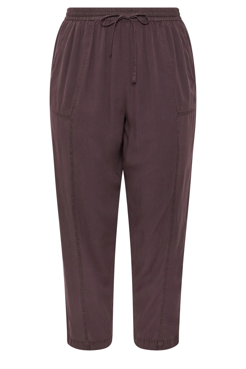 Yours Curve Purple Chambray Barrel Trousers - 18 Image 5