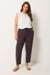 Yours Curve Purple Chambray Barrel Trousers - 18 Image 2