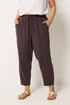 Yours Curve Purple Chambray Barrel Trousers - 18 Image 1