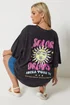 Yours Curve Grey Acid Wash 'Solar Dreams' T-Shirt - 22-24 Image 1