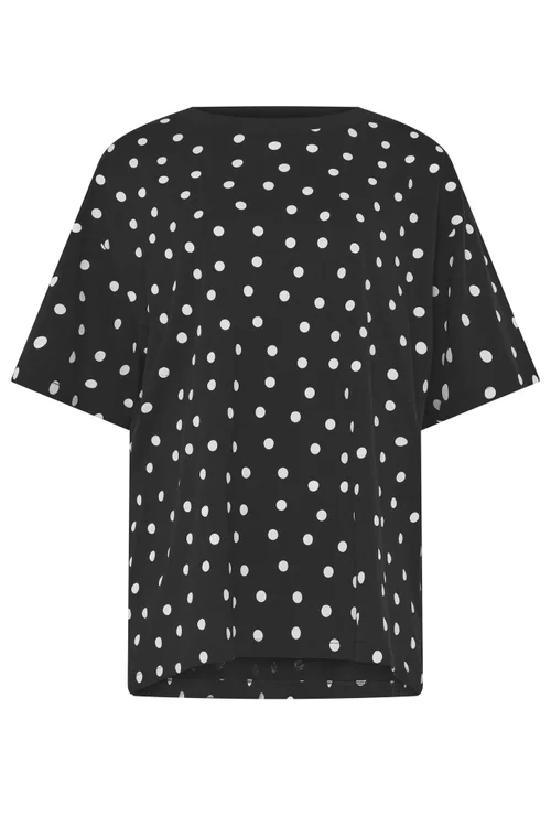 Yours Curve Black Spot Oversized T-Shirt - 18 Image 5