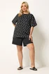 Yours Curve Black Spot Oversized T-Shirt - 18 Image 2