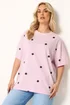 Yours Curve Pink Spot Oversized T-Shirt - 16 Image 1