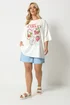 Yours Curve Ivory White 'Berry Market' Graphic T-Shirt - 22-24 Image 2