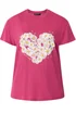 Yours Curve Dark Pink Daisy Heart Print T-Shirt - 34-36 Image 5