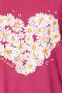 Yours Curve Dark Pink Daisy Heart Print T-Shirt - 34-36 Image 4