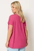 Yours Curve Dark Pink Daisy Heart Print T-Shirt - 34-36 Image 3