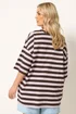 Yours Curve Chocolate Brown & Pink Boxy T-Shirt - 22-24 Image 3