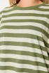 Yours Curve Khaki Green & Cream Boxy T-Shirt - 22-24 Image 4