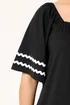 Yours Curve Black Contrast Trim Square Neck T-Shirt - 14 Image 4
