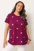 Yours Curve Pink Embroidered Daisy T-Shirt - 18 Image 1