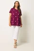Yours Curve Pink Embroidered Daisy T-Shirt - 18 Image 2