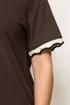 Yours Curve Chocolate Brown Metallic Crochet Trim T-Shirt - 38-40 Image 4