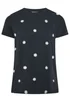 Yours Curve Navy Blue Embroidered Daisy T-Shirt - 30-32 Image 5