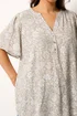 Yours Curve Natural Brown Floral Notch Neck Top - 16 Image 4