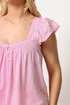 Yours Curve Pink Linen Cap Sleeve Top - 30-32 Image 4