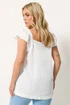 Yours Curve White Linen Cap Sleeve Top - 16 Image 3