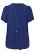 Yours Curve Navy Blue Button Through Blouse - 22-24 Image 5
