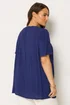 Yours Curve Navy Blue Button Through Blouse - 22-24 Image 3