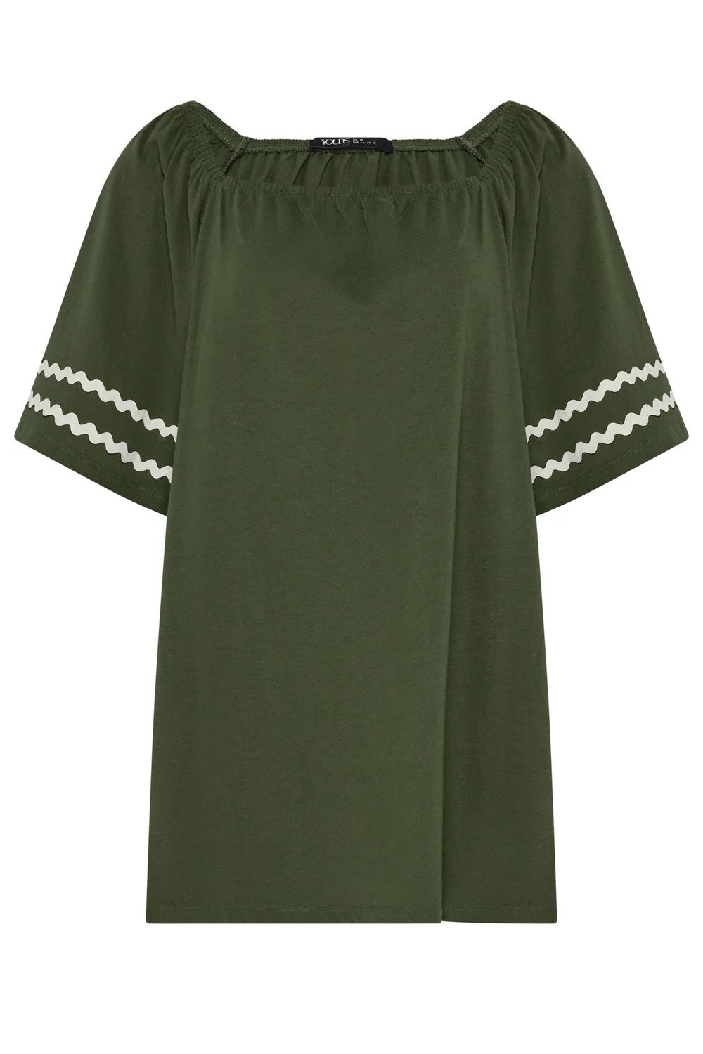 Yours Curve Khaki Green Swing Blouse - 14 Image 5
