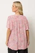 Yours Curve Pink Paisley Print Pintuck Blouse - 26-28 Image 3