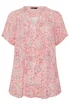 Yours Curve Pink Paisley Print Pintuck Blouse - 26-28 Image 5