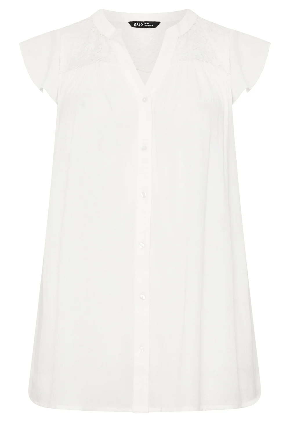 Yours Curve White Lace Detail Blouse - 18 Image 5