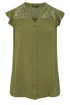 Yours Curve Green Crochet Blouse - 30-32 Image 5