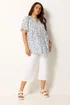 Yours Curve White Ditsy Floral Notch Neck Top - 20 Image 2