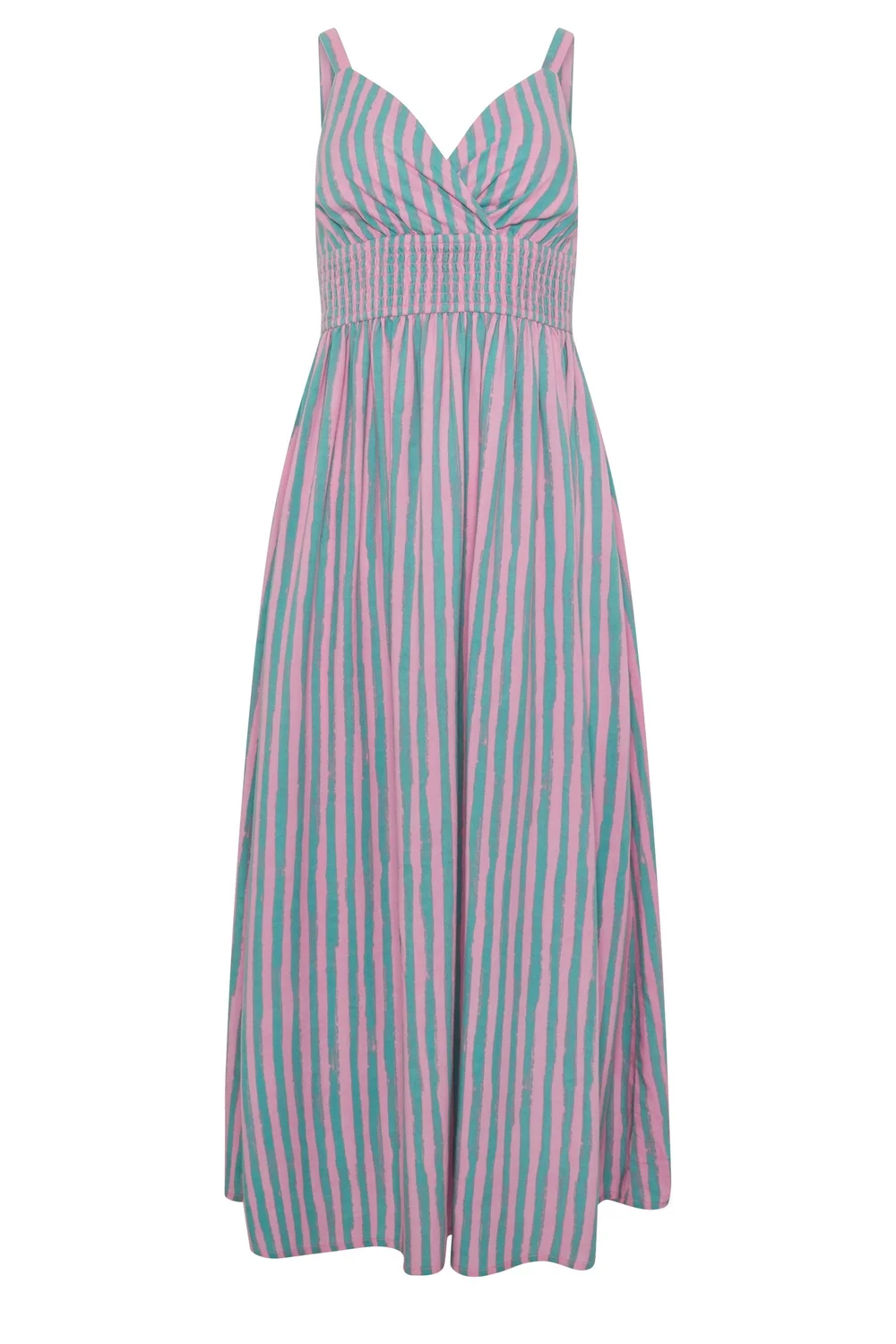 PixieGirl Petite Pink Stripe Wrap Maxi Dress - 16 Image 5
