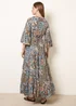 Blue Vanilla Multi Wrap Over Tiered Art Silk Dress - M/L Image 4