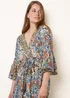 Blue Vanilla Multi Wrap Over Tiered Art Silk Dress - M/L Image 2