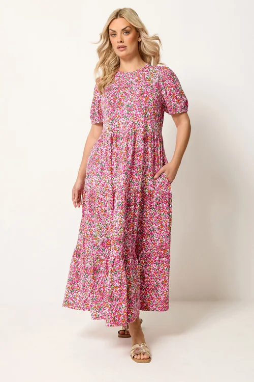Yours Curve Pink Floral Summer Dress - 18 Image 1