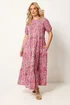 Yours Curve Pink Floral Summer Dress - 18 Image 1