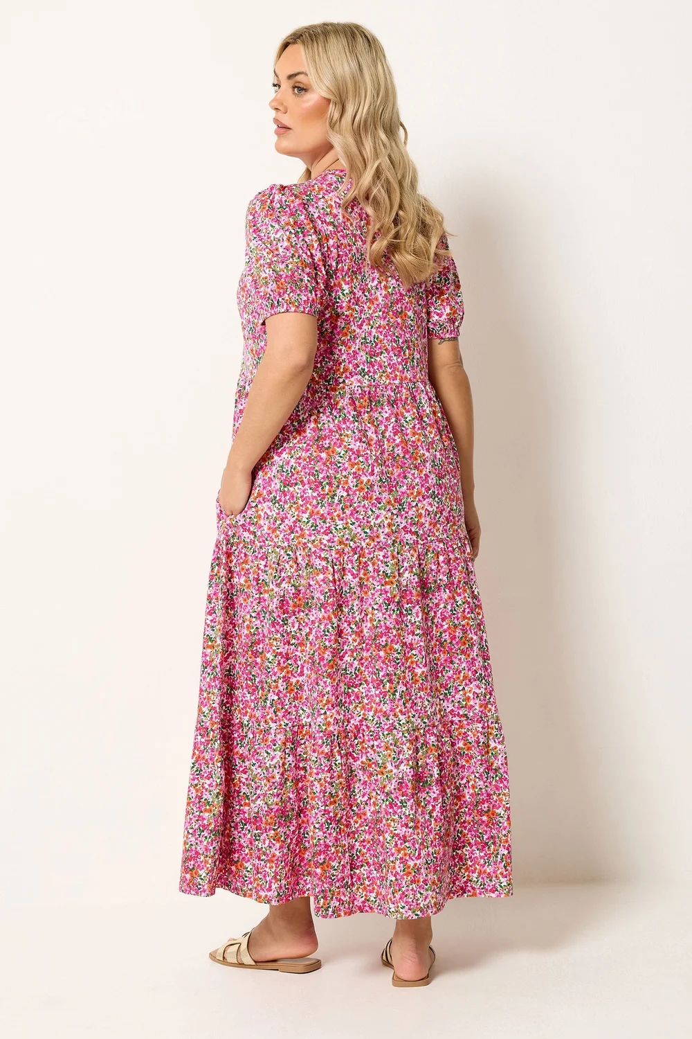 Yours Curve Pink Floral Summer Dress - 18 Image 4