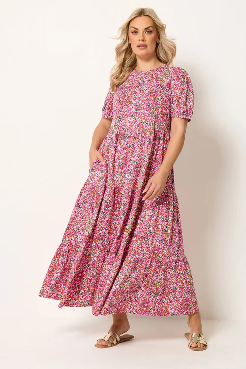 Yours Curve Pink Floral Summer Dress - 18 Image 2