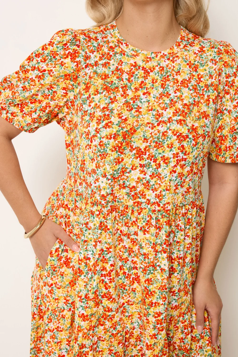 Yours Curve Yellow Floral Summer Dress - 20 Image 4