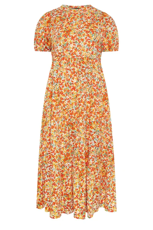 Yours Curve Yellow Floral Summer Dress - 20 Image 5
