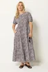Yours Curve Brown Paisley Tiered Maxi Dress - 18 Image 2