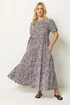 Yours Curve Brown Paisley Tiered Maxi Dress - 18 Image 1