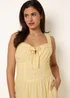 Blue Vanilla Yellow Broderie Button Down Maxi Dress - M Image 2