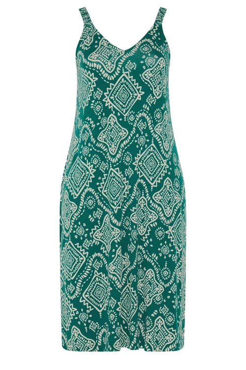 Yours Curve Blue Abstract Print Throw On Midaxi Dress - 30-32 Image 5