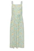 PixieGirl Petite Sage Green Ditsy Floral Belted Midi Dress - 10 Image 5